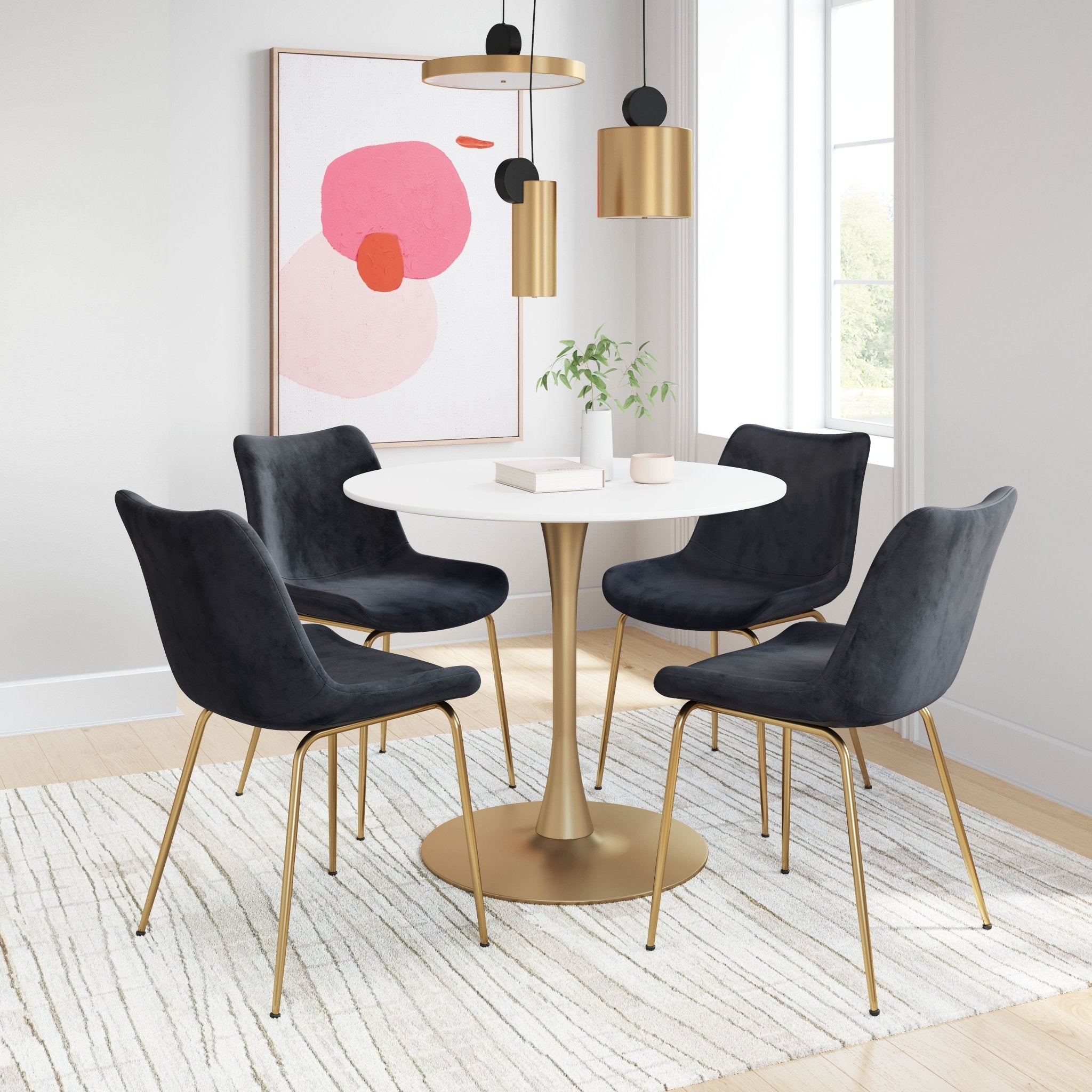 Tony Dining Chair (Set of 2) Black & Gold - Cozy Roots Decor