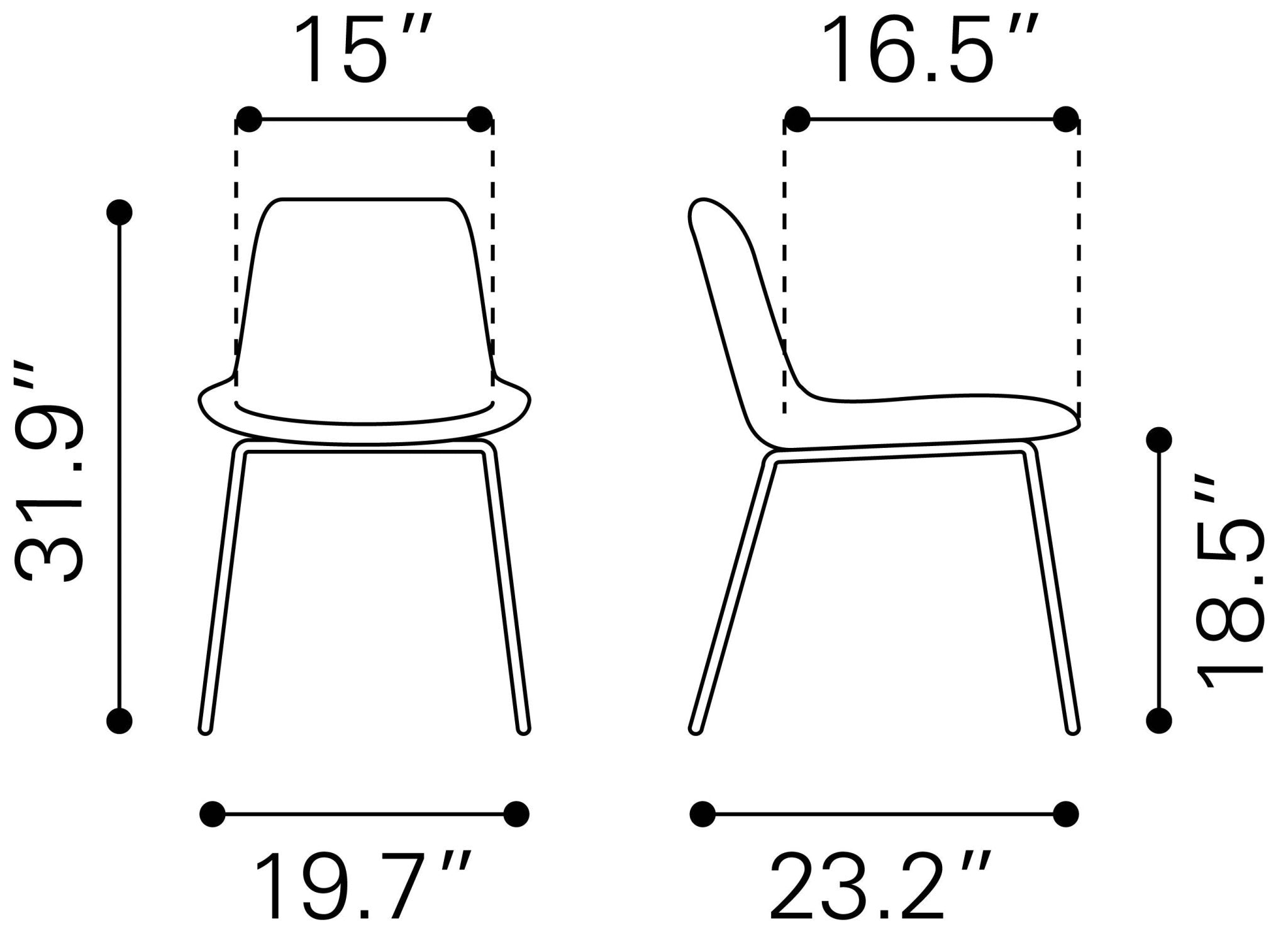 Tony Dining Chair (Set of 2) Gray & Gold - Cozy Roots Decor