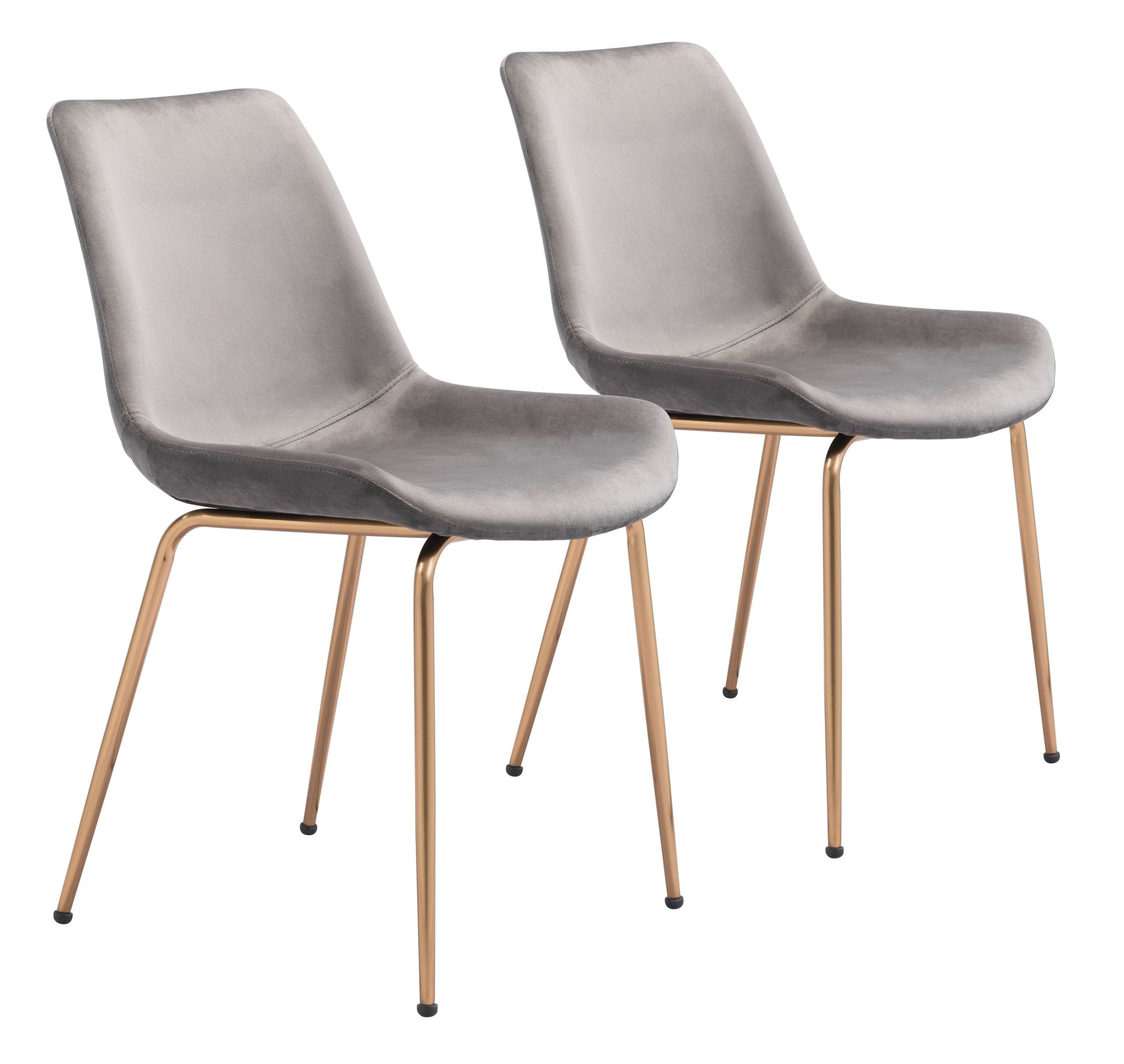 Tony Dining Chair (Set of 2) Gray & Gold - Cozy Roots Decor