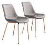 Tony Dining Chair (Set of 2) Gray & Gold - Cozy Roots Decor