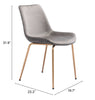 Tony Dining Chair (Set of 2) Gray & Gold - Cozy Roots Decor