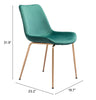 Tony Dining Chair (Set of 2) Green & Gold - Cozy Roots Decor