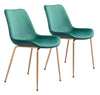 Tony Dining Chair (Set of 2) Green & Gold - Cozy Roots Decor