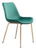 Tony Dining Chair (Set of 2) Green & Gold - Cozy Roots Decor