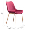 Tony Dining Chair (Set of 2) Red & Gold - Cozy Roots Decor