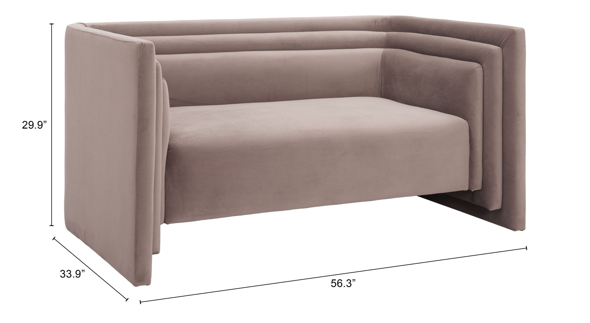 Trippel Loveseat Taupe - Cozy Roots Decor