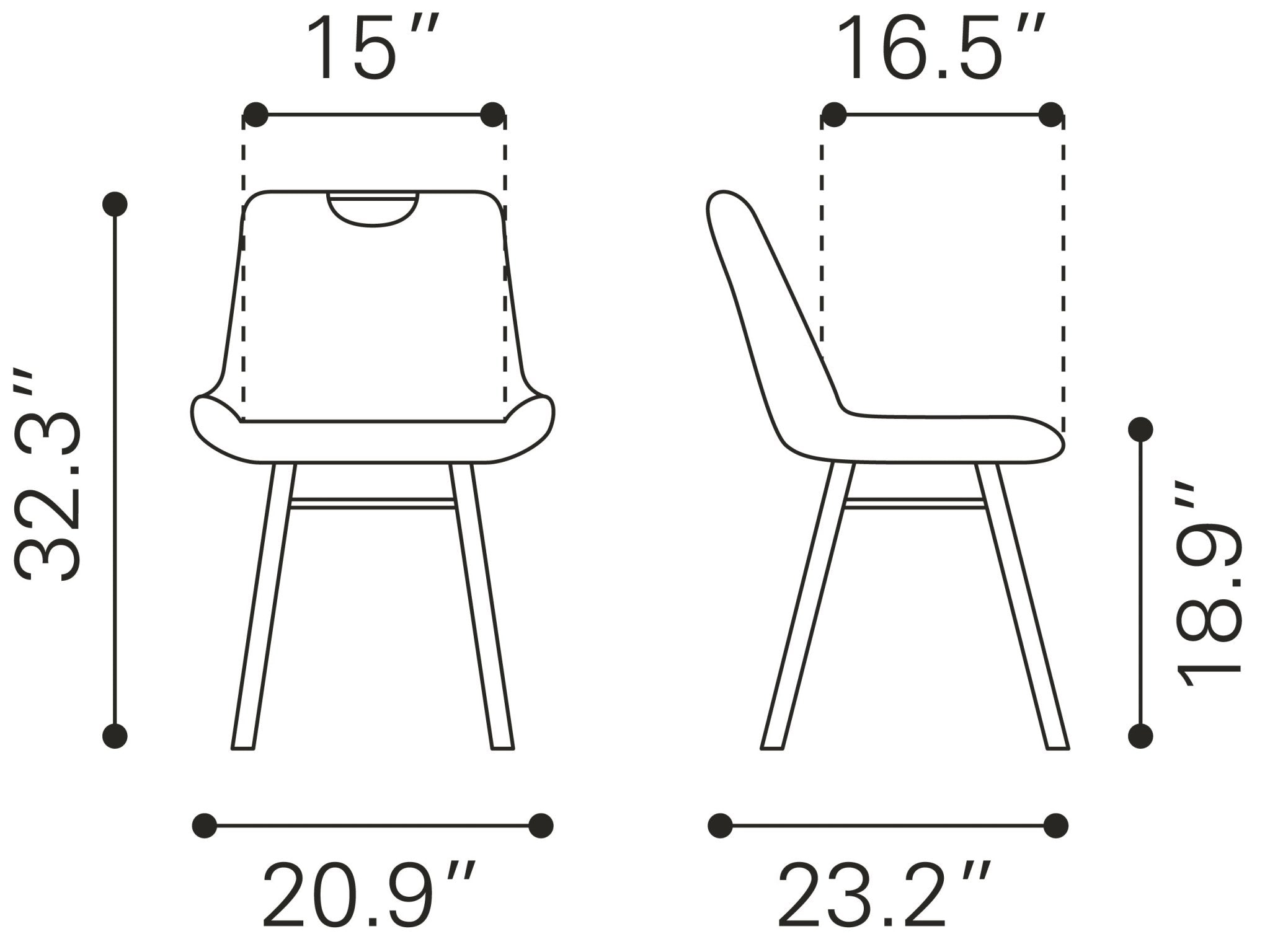 Tyler Dining Chair (Set of 2) Brown - Cozy Roots Decor