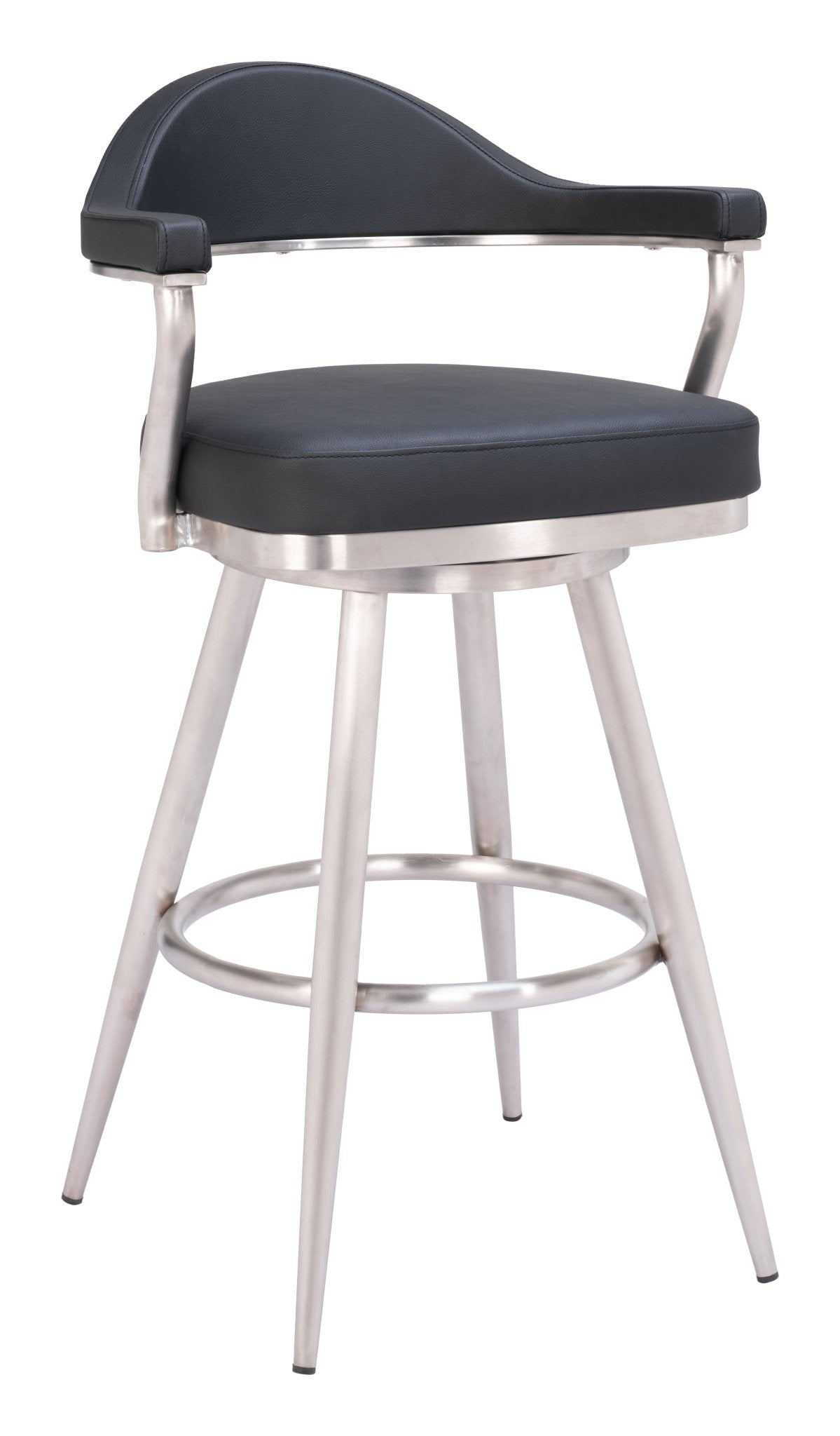 Vagur Swivel Barstool Black - Cozy Roots Decor