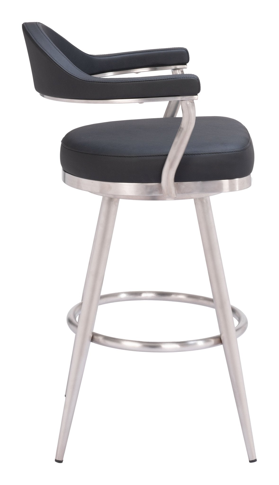 Vagur Swivel Barstool Black - Cozy Roots Decor