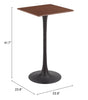 Valleta Bar Table Brown - Cozy Roots Decor