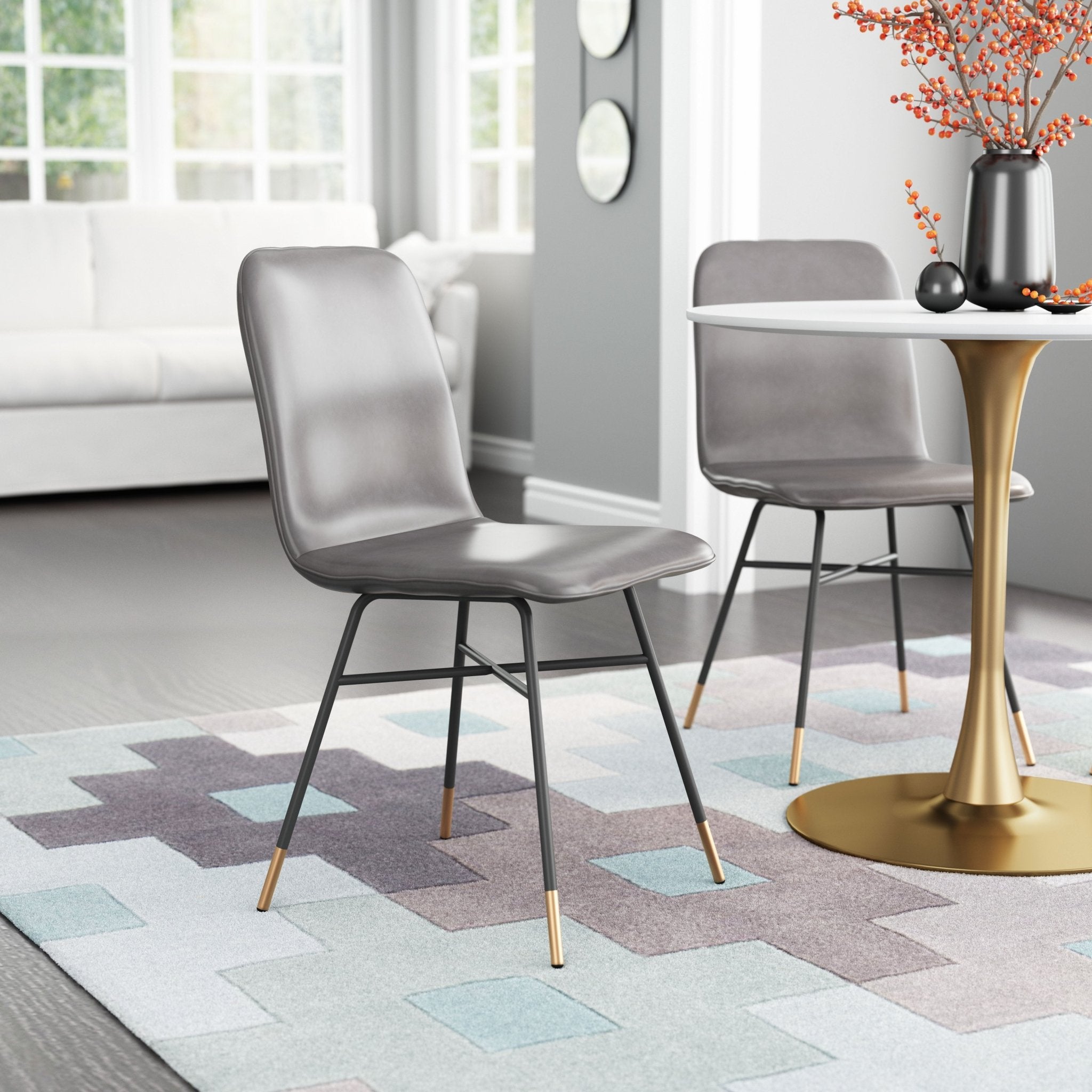 Var Dining Chair (Set of 2) Gray - Cozy Roots Decor
