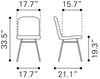 Var Dining Chair (Set of 2) Yellow - Cozy Roots Decor