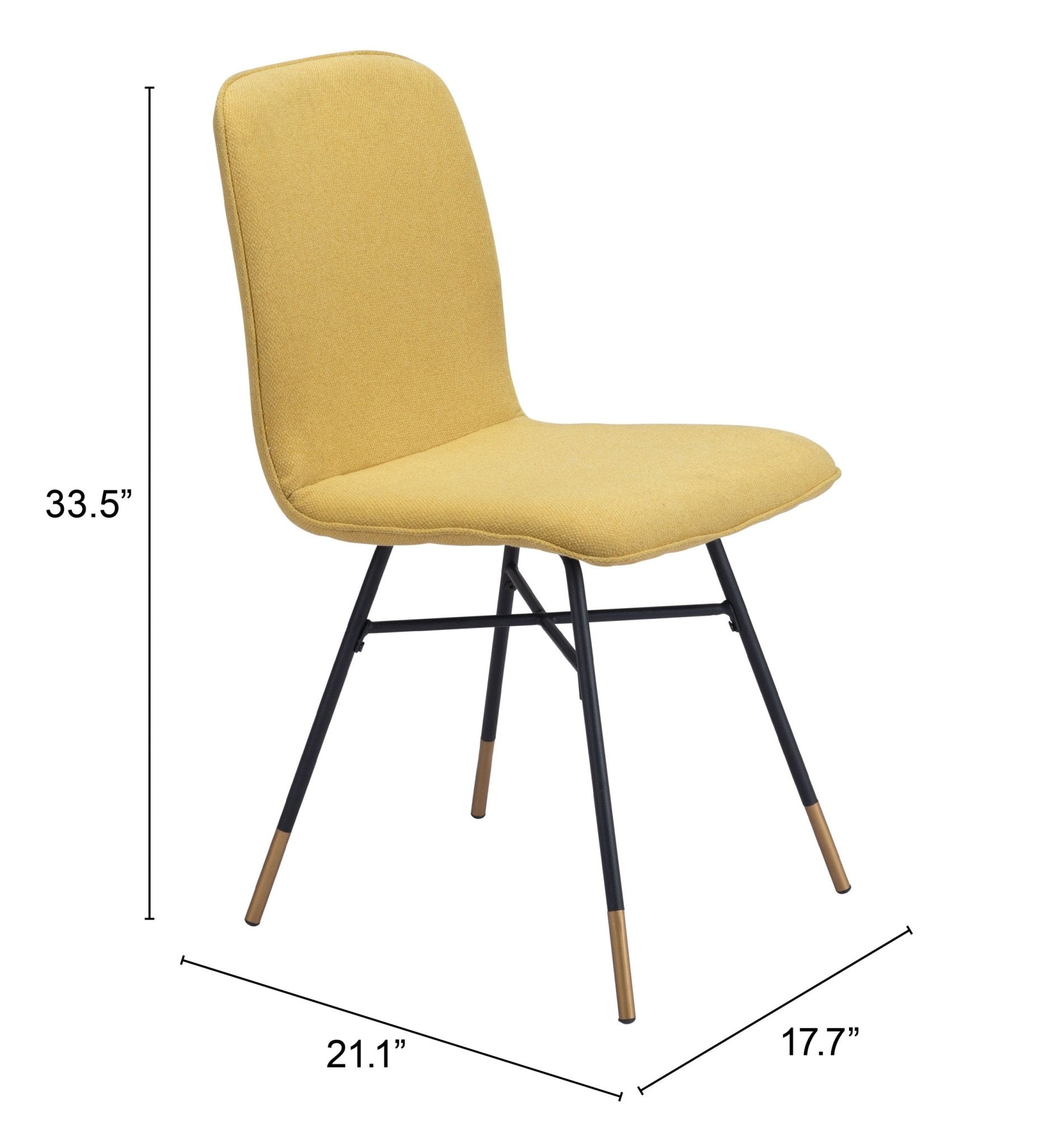 Var Dining Chair (Set of 2) Yellow - Cozy Roots Decor