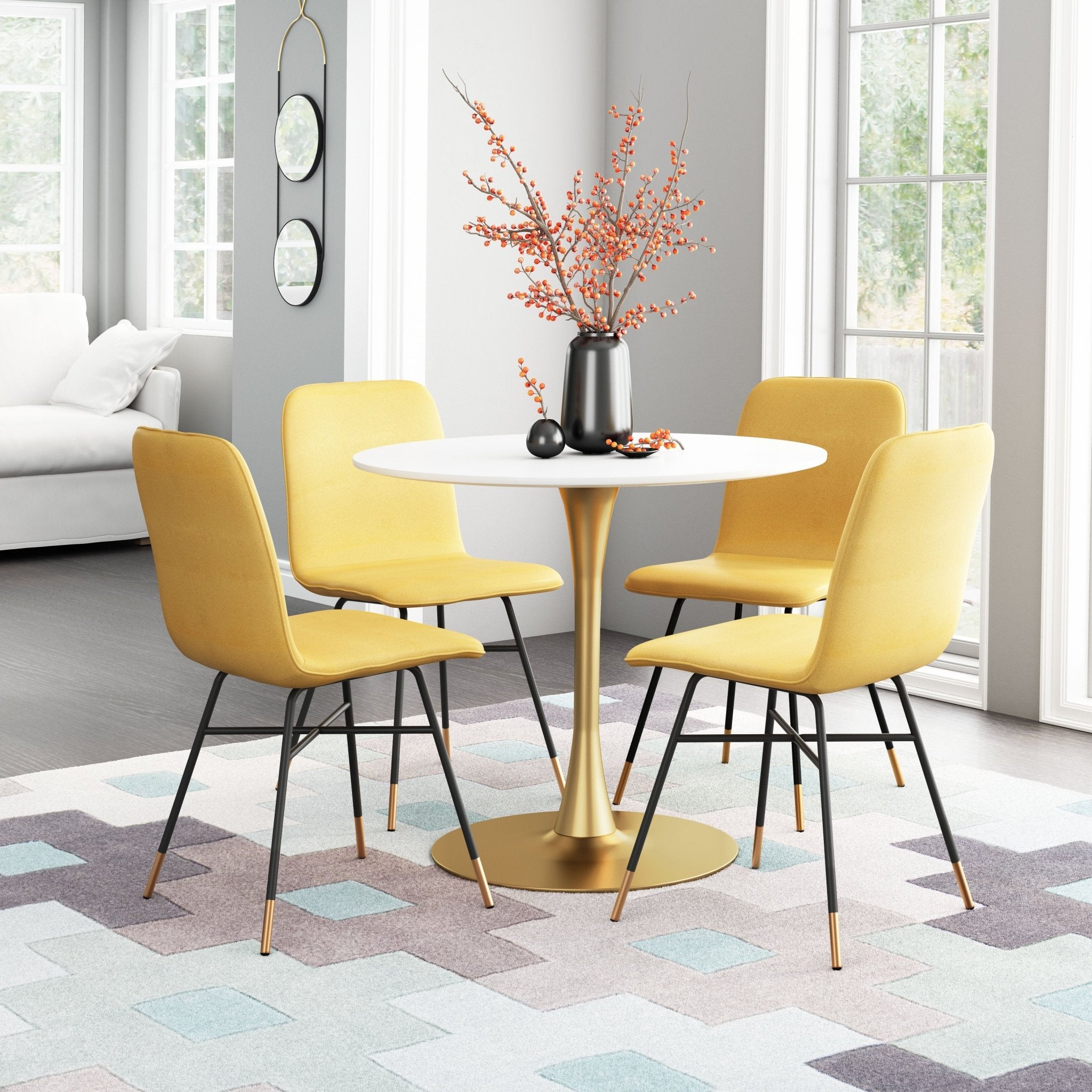Var Dining Chair (Set of 2) Yellow - Cozy Roots Decor
