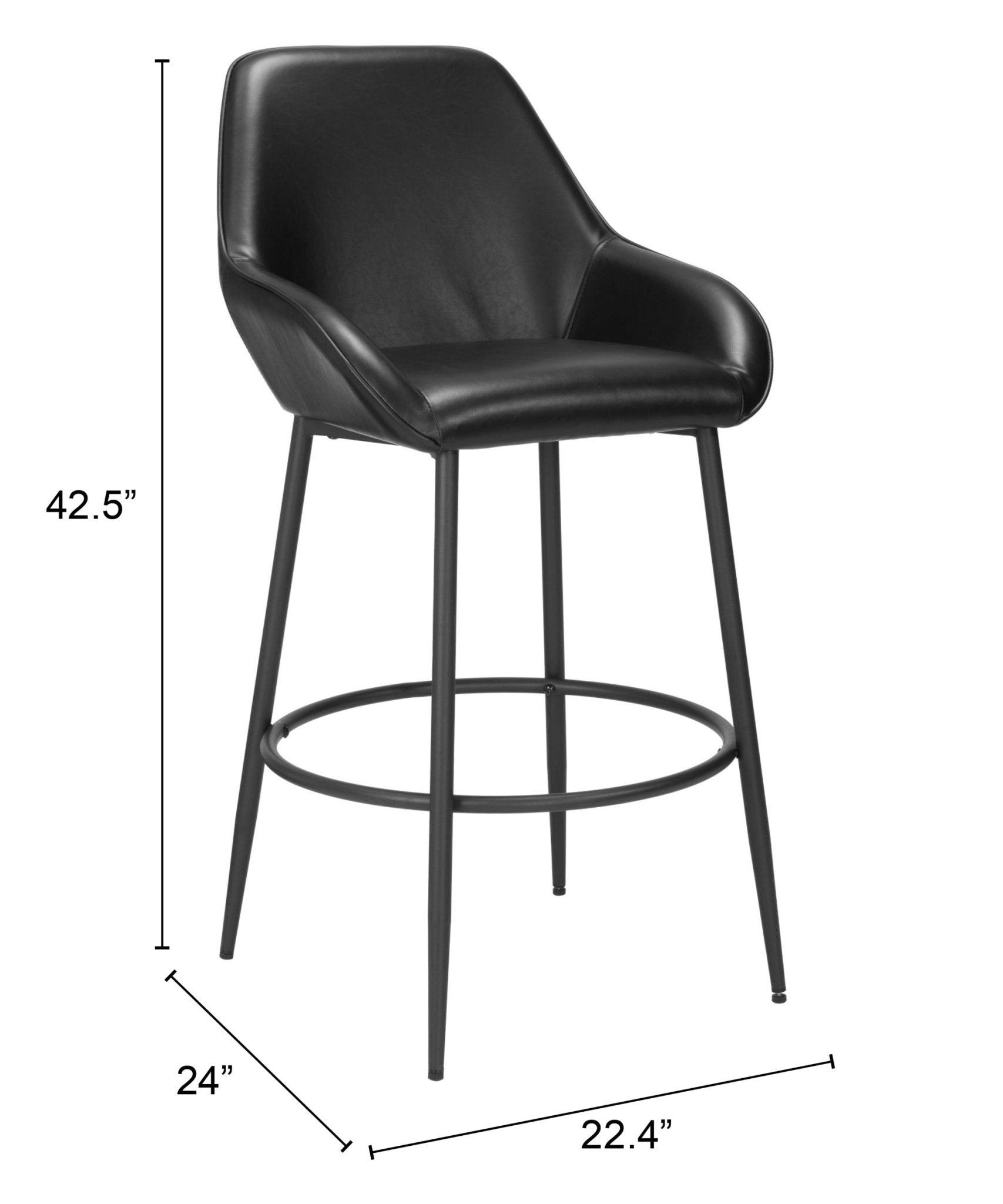 Vila Barstool (Set of 2) Black - Cozy Roots Decor