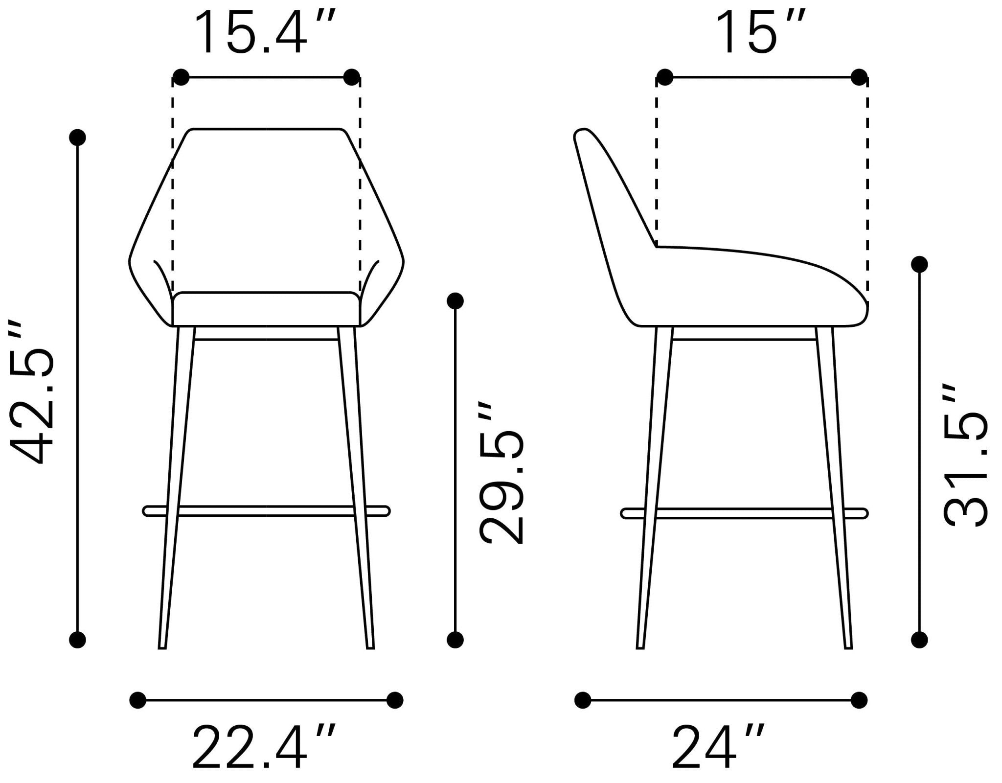 Vila Barstool (Set of 2) Gray - Cozy Roots Decor