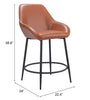 Vila Counter Stool (Set of 2) Brown - Cozy Roots Decor