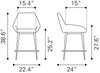 Vila Counter Stool (Set of 2) Gray - Cozy Roots Decor