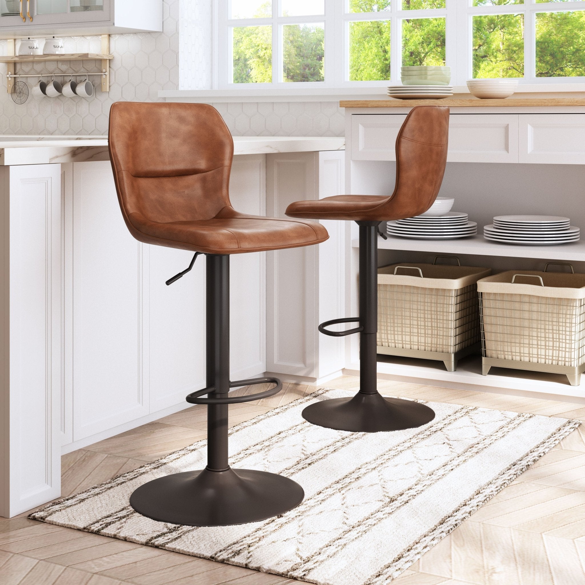 Vital Barstool Vintage Brown & Dark Bronze - Cozy Roots Decor