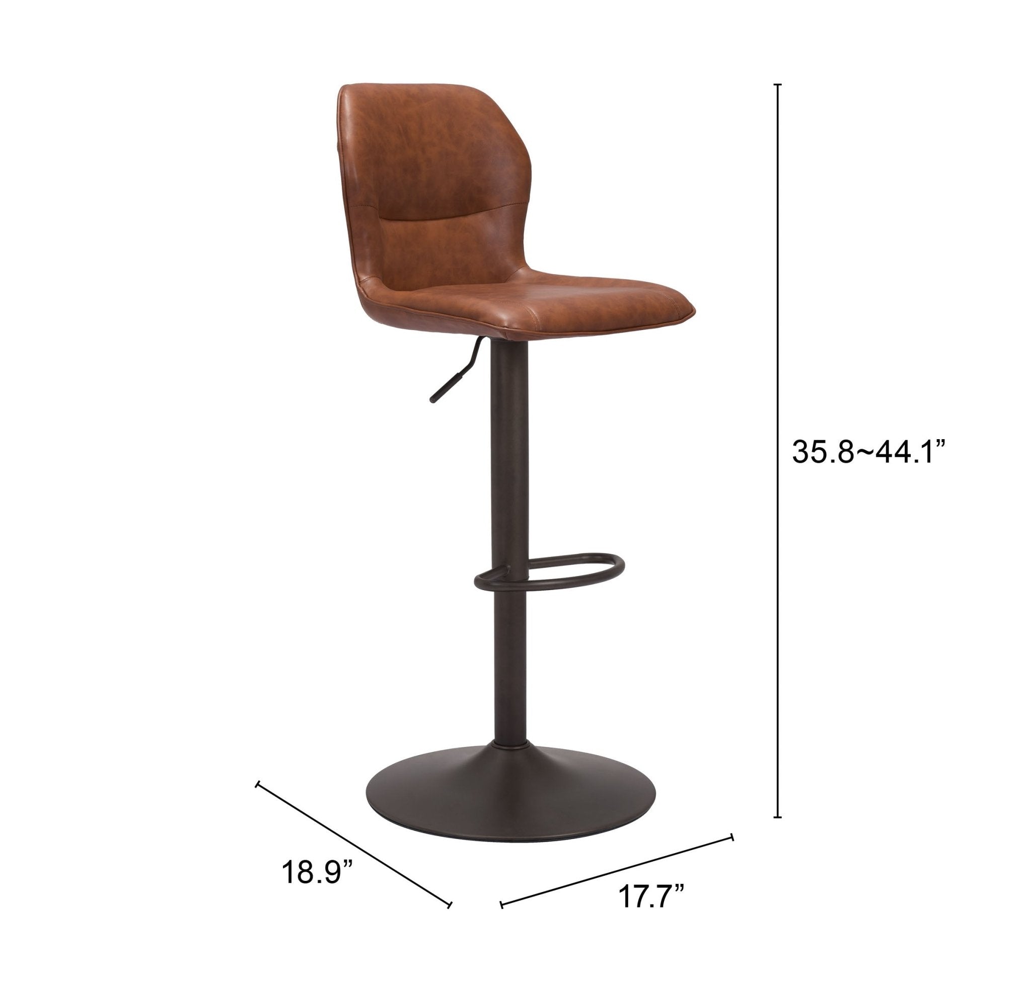 Vital Barstool Vintage Brown & Dark Bronze - Cozy Roots Decor