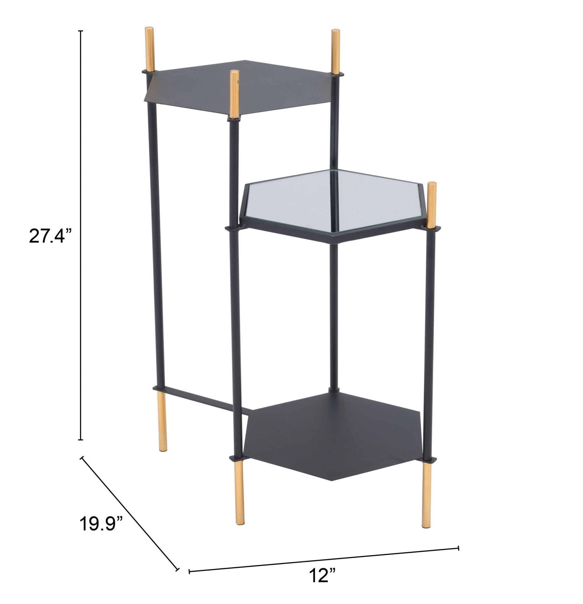 William Side Table Black & Gold - Cozy Roots Decor