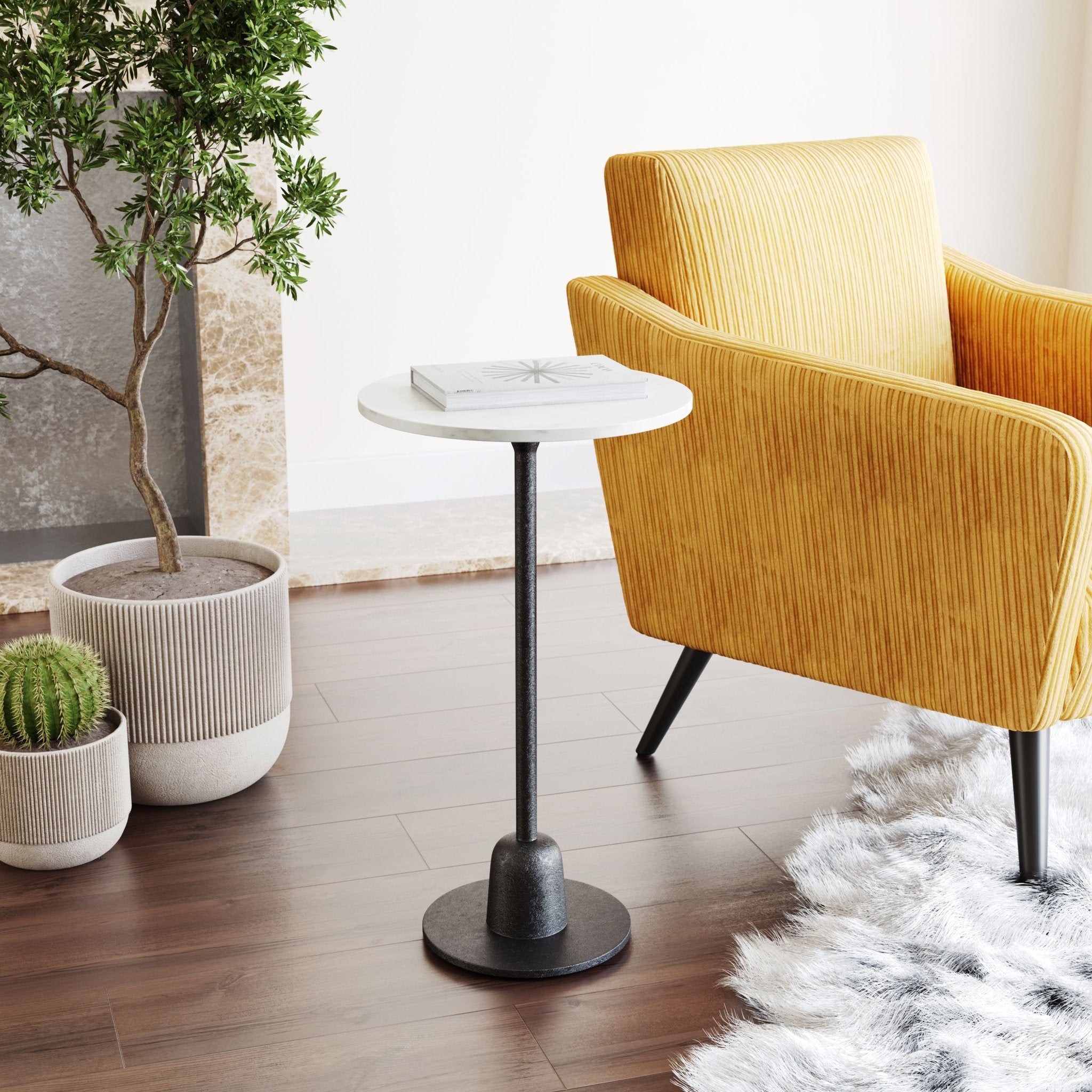 Woozy Side Table White & Black - Cozy Roots Decor
