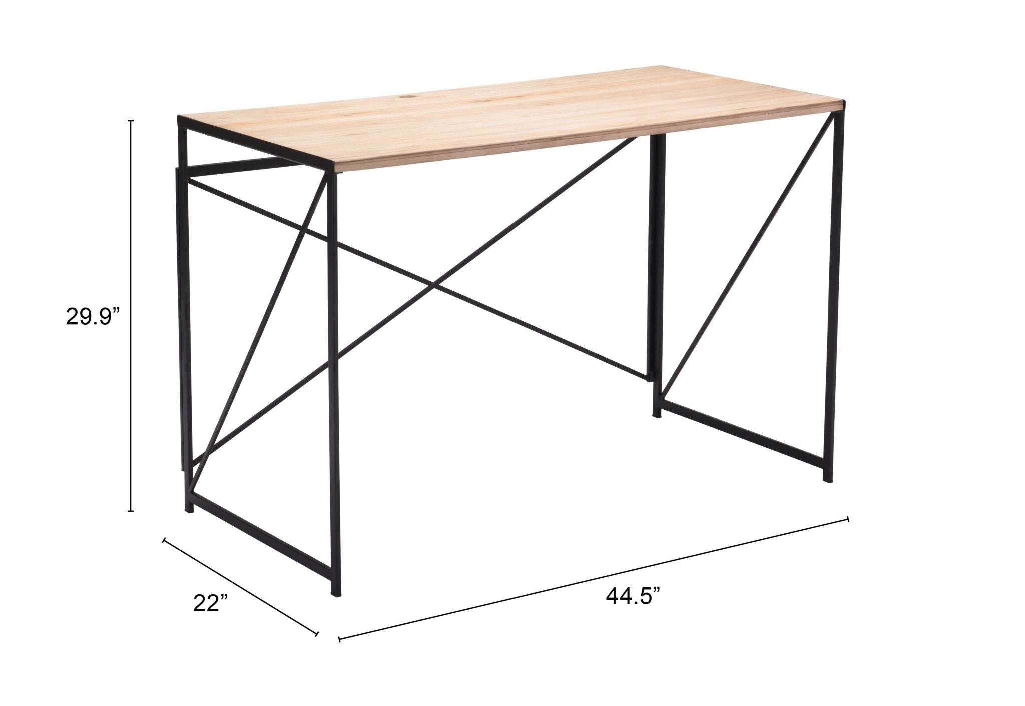 Yazmine Desk Natural & Black - Cozy Roots Decor