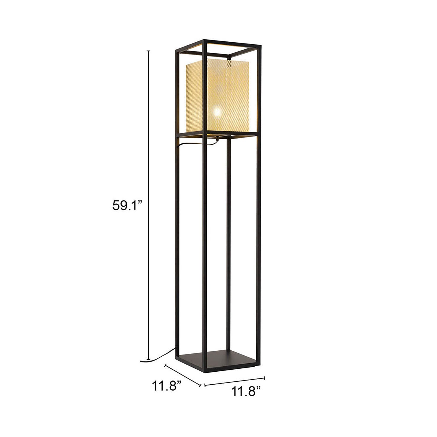 Yves Floor Lamp Gold & Black - Cozy Roots Decor