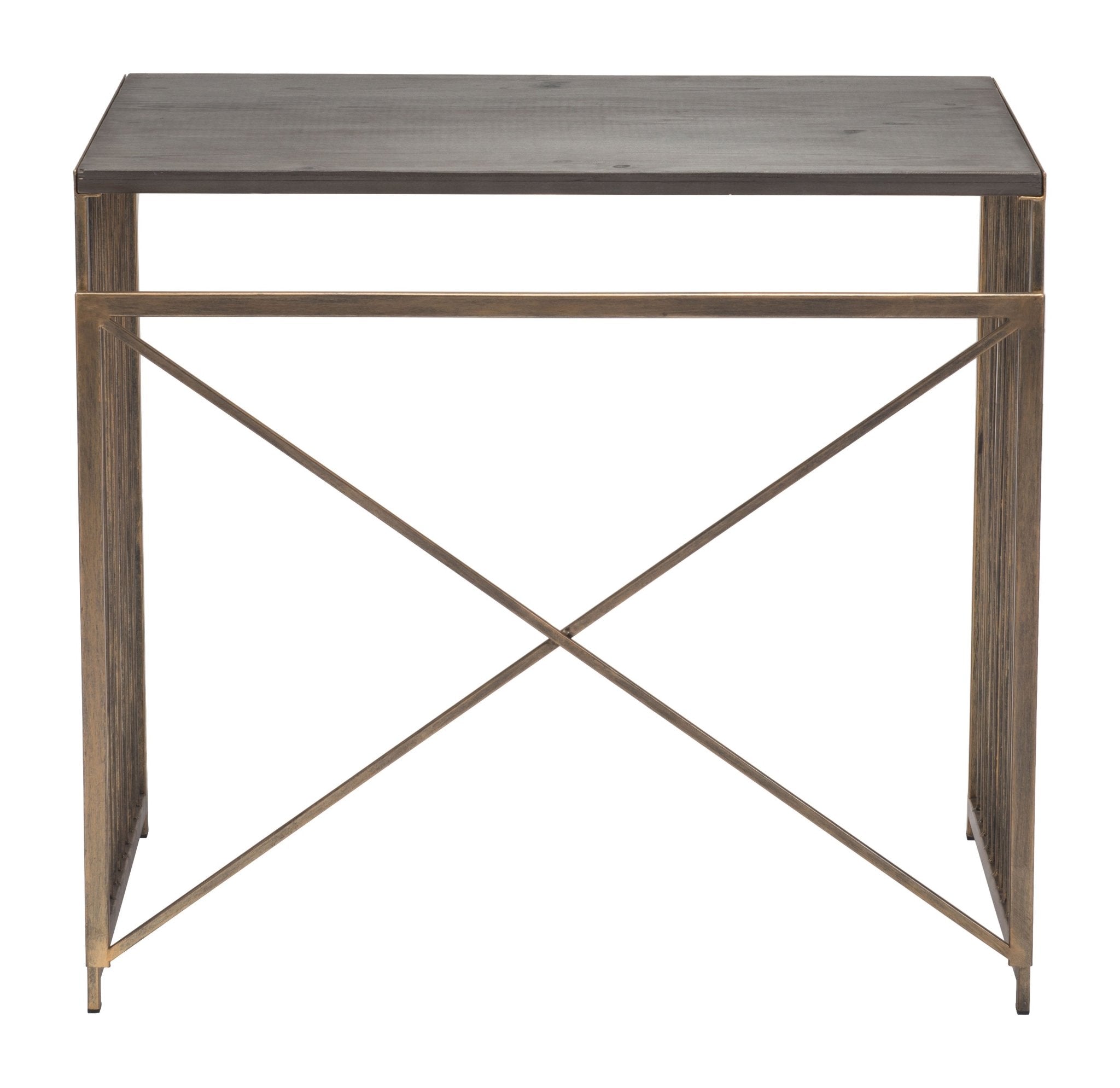 Zemo Desk Gray & Antique Bronze - Cozy Roots Decor