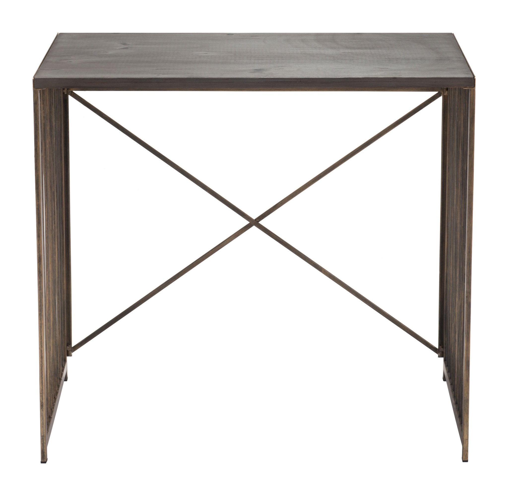Zemo Desk Gray & Antique Bronze - Cozy Roots Decor